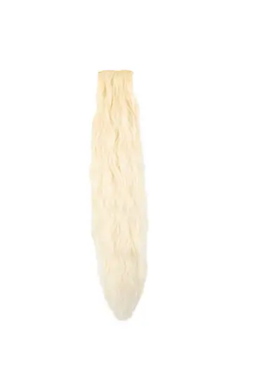 Kanekalon Fiber  Sentetik Kabartılmış Dalgalı 8 Parça Saç Çıt Çıt  / Açık Platin /  ( 175)