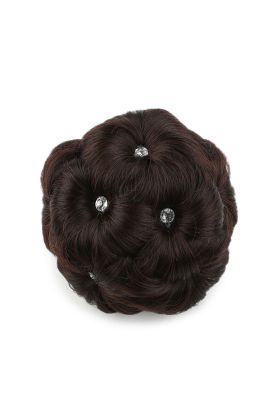 Taşlı Topuz Toka / Koyu Kahve /  ( 175)