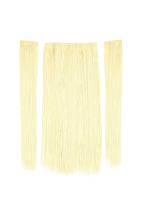 Kanekalon Fiber  Sentetik Düz Yarım Ay + 2 Yan Saç Çıt Çıt  / Platin /  ( 175)