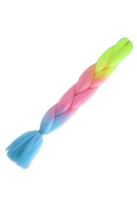 Afro Örgülük Renk Geçişli Sentetik Saç 100 Gr. / Neon Sarı / Pembe / Açık Mavi /  ( 175)