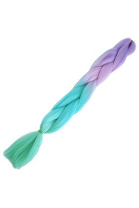 Afro Örgülük Renk Geçişli Sentetik Saç 100 Gr. / Lila / Pembe / Turkuaz Mavi / Yumuşak  Yeşil /  ( 175)
