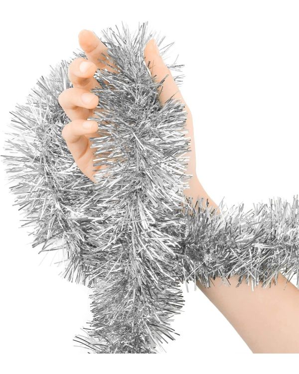 Parti İçin Sim Süs 2 Metre Uzunluk 6 cm Genişlik Gümüş Renk İthal