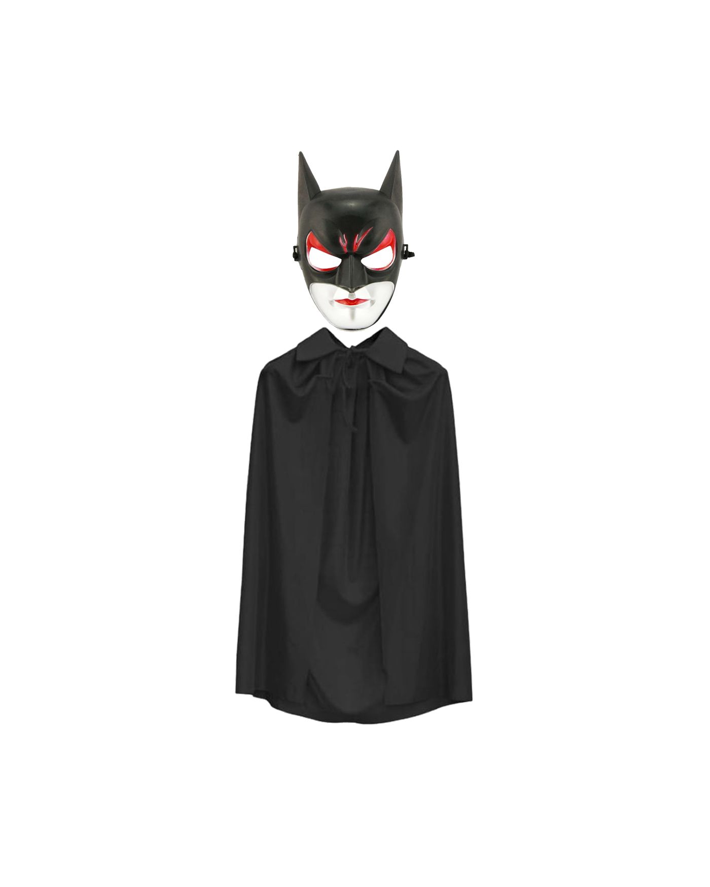 Batman Maskesi Cat Woman ve Batman Pelerini 90 cm Siyah Renk Set