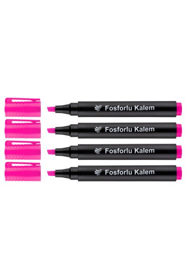 Lotte Fosforlu Kalem 4'lü Pembe x 12 Set