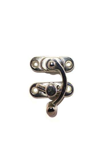 Yay Gözü, Ahşap Kutu Klipsi - Büyük 37x45 mm, Nikel, 1 Adet