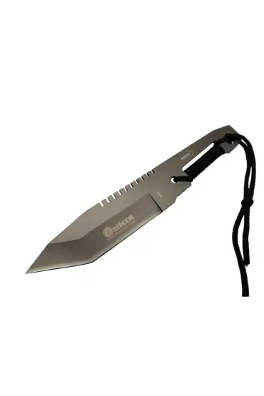Böker A 13 Metal Outdoor Bıçak 23cm - İpli Sap, Tırtıklı Sırt, Kılıflı