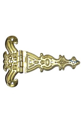 Dekoratif, Sac Tek Kuyruklu Menteşe - 69x102 mm, Büyük, Sarı, 1 Adet