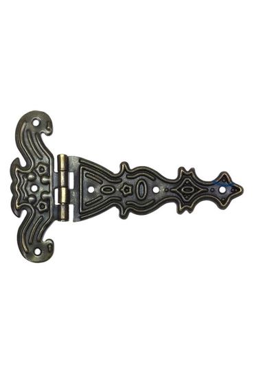 Dekoratif, Sac Tek Kuyruklu Menteşe - 69x102 mm, Büyük, Antik, 1 Adet