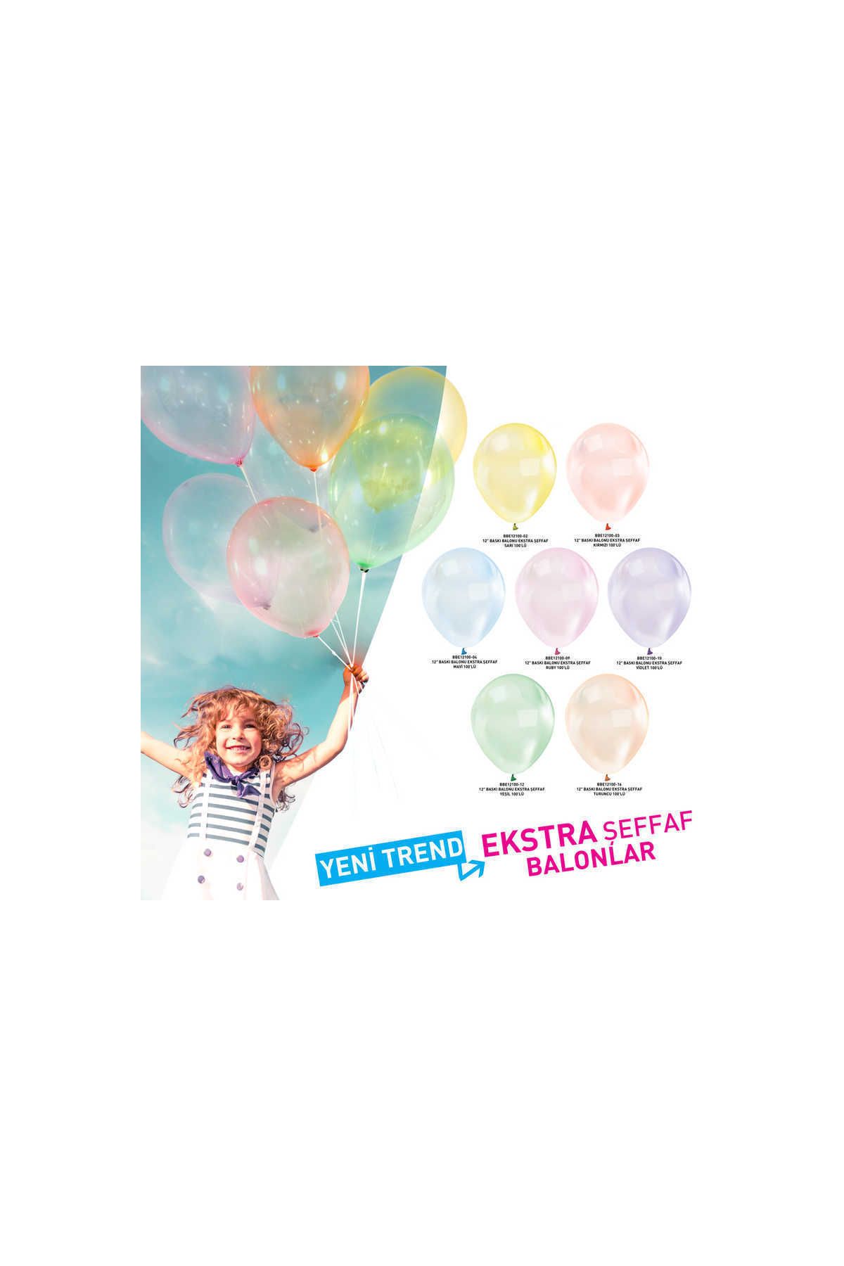 Mor Renk Ekstra Şeffaf Lateks Balon 100 Adet