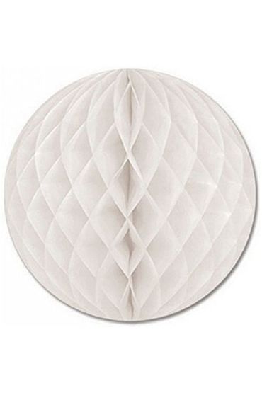 Beyaz Renk Petek Kağıt Süs Dekor Asma Süsleme 20 cm 1 Adet