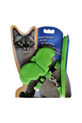 Kanatlı Melek Kedi Göğüs Bel Tasması 20*32 cm Yeşil