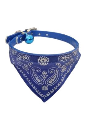 Fularlı Kedi ve Küçük Irk Köpek Boyun Tasması 27 cm Mavi