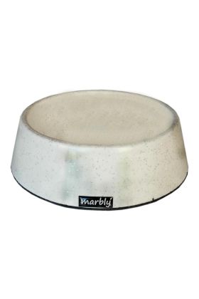 Marbly Beyaz Galaxy Mermerit Köpek Mama Su Kabı 470 ml