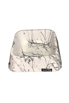 Marbly Zebra Mermerit Köpek Mama Su Kabı 500 ml