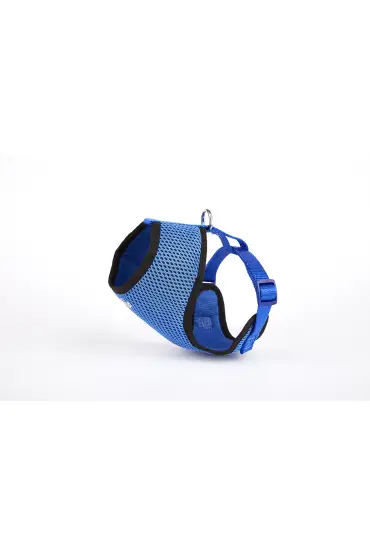 Havalı Dokumadan Küçük Irk Köpek Göğüs Tasması 2 x 45-55 cm Mavi