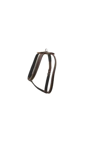 Konforlu Deriden El Yapımı Köpek Göğüs Tasması 1,5 x 40-60 cm Kahverengi