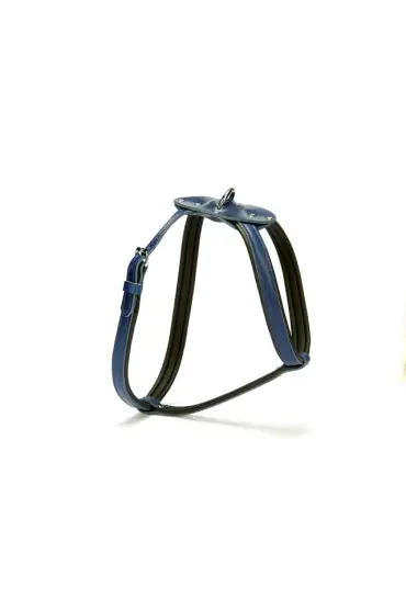 Konforlu Deriden El Yapımı Köpek Göğüs Tasması 1,5 x 40-60 cm Mavi