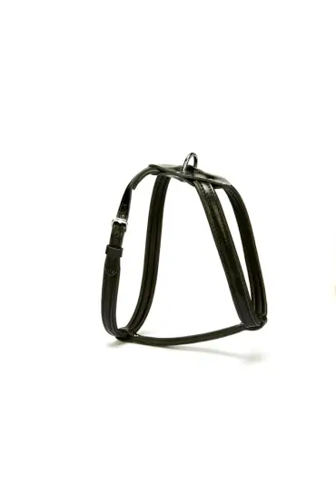 Konforlu Deriden El Yapımı Köpek Göğüs Tasması 2,5 x 60-85 cm Siyah