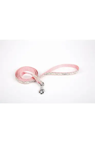 Desenli Süslü Dokuma Köpek Gezdirme Kayışı  El Yapımı 1,5 x 160 cm Pembe