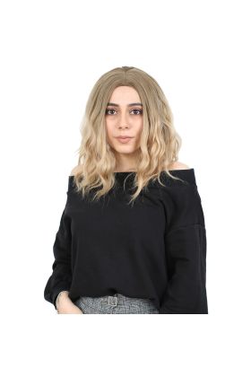 Kanekalon Fiber  Sentetik Kısa Dalgalı Kahküllü siz Peruk / Kumral / Balköpüğü  Ombreli
