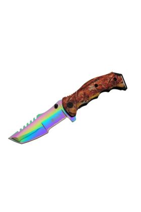 Tanto FST 3039 A Tırtıklı Gökkuşağı Kamp Çakı 23 cm - G10 Sap, Yarı Otomatik