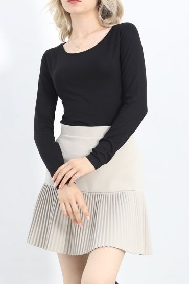 Oval Yaka Viskon Body Siyah