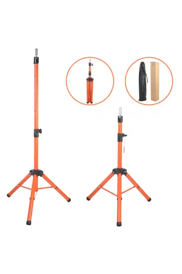 Kuaför Eğitim Mankeni İçin Metal Tripod / Turuncu + Taşıma Çantası