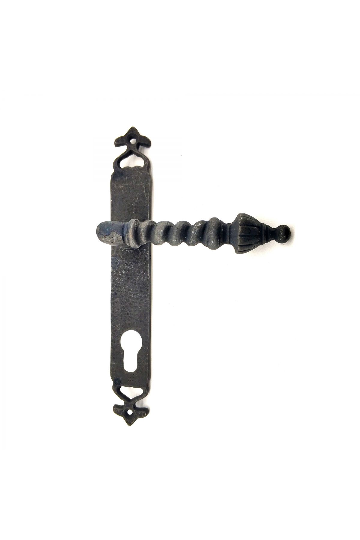 Antika Tarz Dekoratif Pirinç Burma Oda Kapı Kolu - 247x35 mm, Oksit