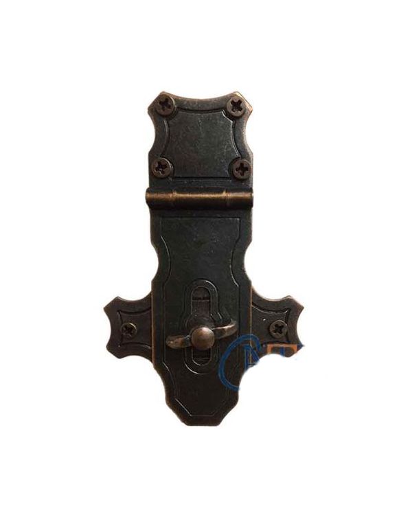 Dekoratif Anahtarlı Sandık Askısı - 40x65mm, Oksit, 100 Adet