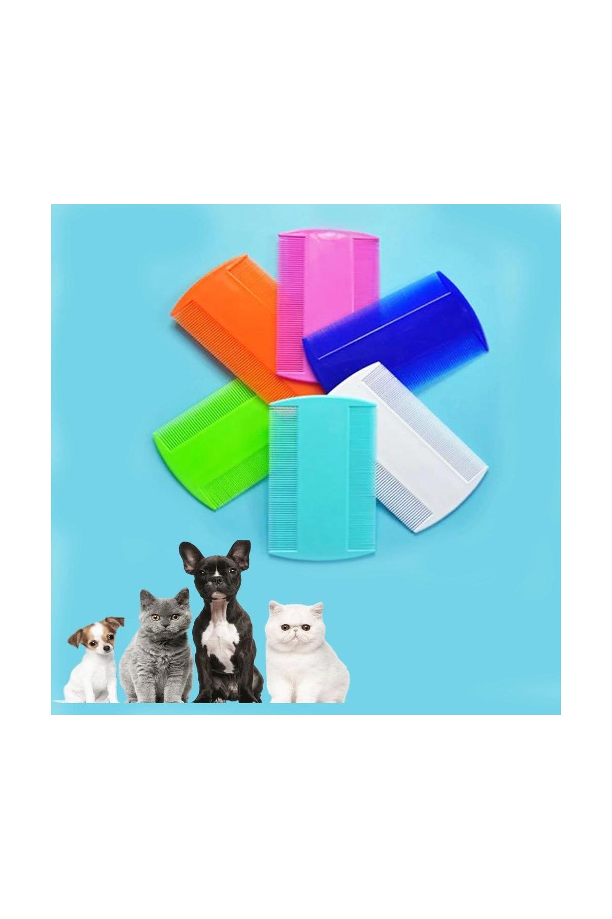 Çift Taraflı Plastik Kedi Köpek Bit Pire Tarağı