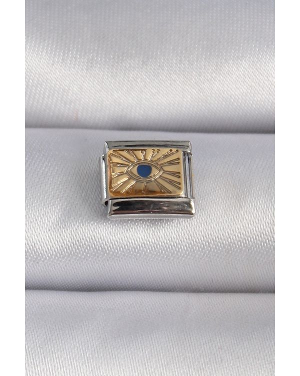 316L Çelik Gümüş Renk Altın Göz İşlemeli Nomination Charm - TJ-BC1025