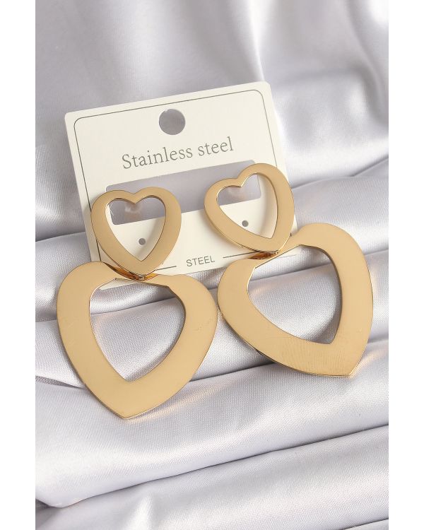 316L Çelik Gold Renk Kalp Model Kadın Küpe - TJ-BKP9714
