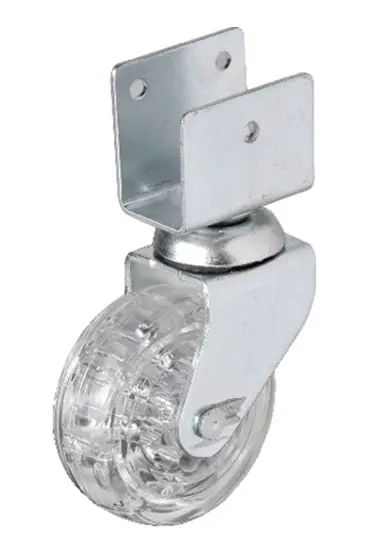 Hts 328 - 50x20 mm Şeffaf Makaralı Kısa U Tablalı Teker 4 Adet