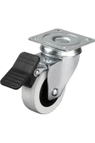 Hts 334 - 50x20 mm Çift Bilyalı Tablalı Frenli Teker 4 Adet