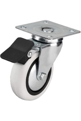 Hts 353 - 75x25 mm PVC Makaralı Tablalı Frenli Teker 4 Adet