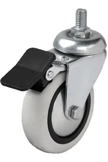 Hts 354 - 75x25 mm PVC Makaralı Vidalı Frenli Teker 4 Adet