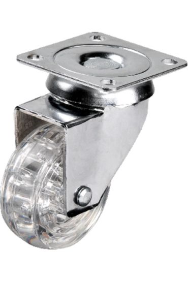 Hts 301 - 50x20 mm Şeffaf Makaralı Tablalı Teker