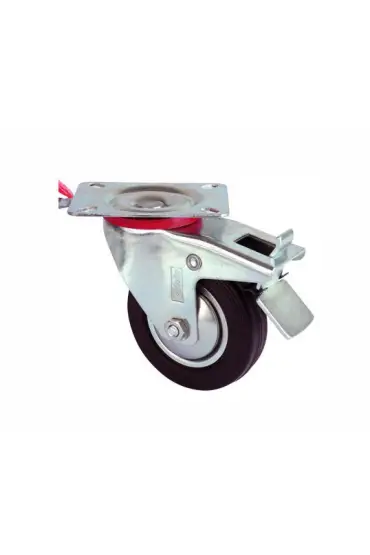 Servis Tekeri - Frenli Tablalı Siyah Döner - Çap 80 mm