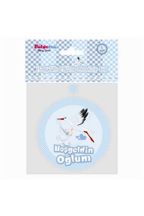 Hoşgeldin Oğlum Yazılı Baby Shower Partisi Asmalı İp Süs 3 Adet ( )