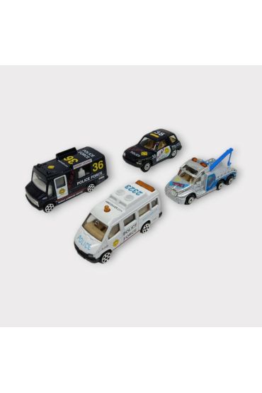 Maxx Wheels 4 lü Metal Araç Seti - Polis Araçları