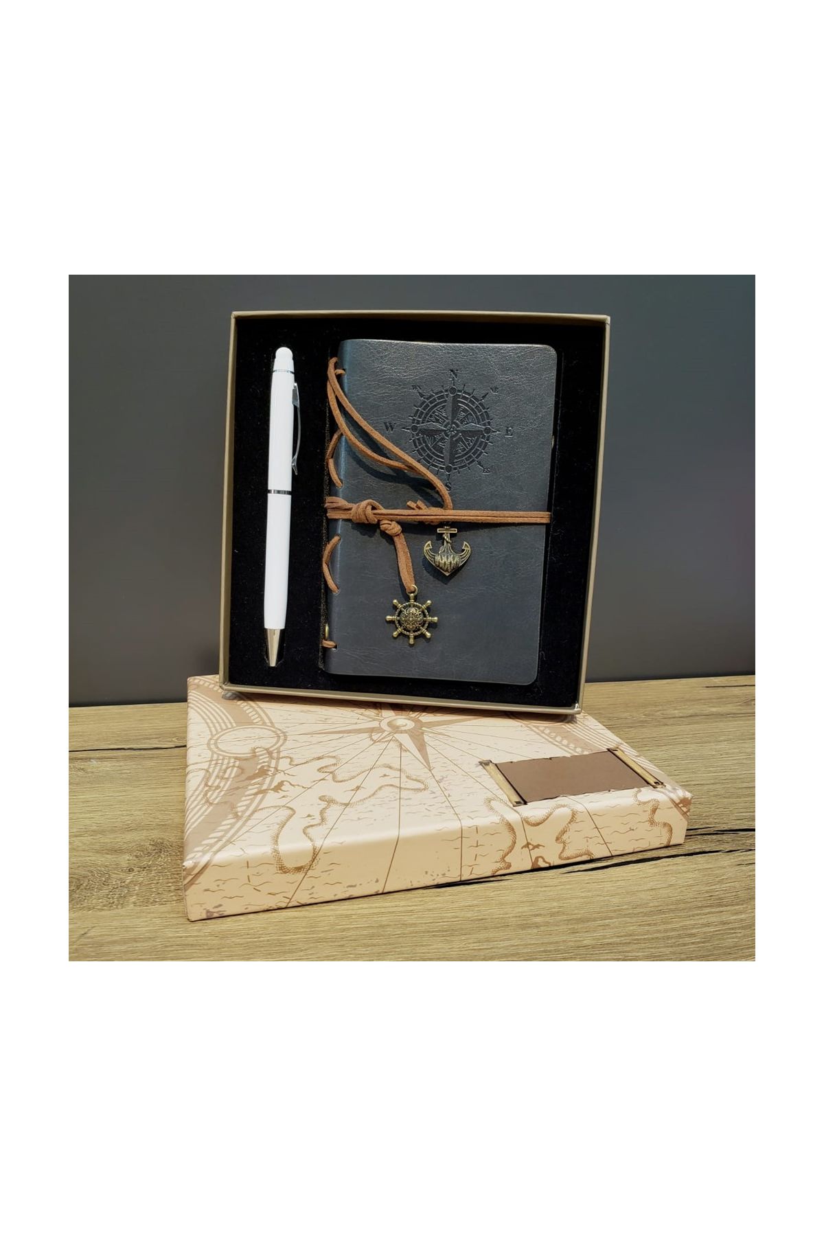 Defter Ve Kalem Kutulu Set Gri