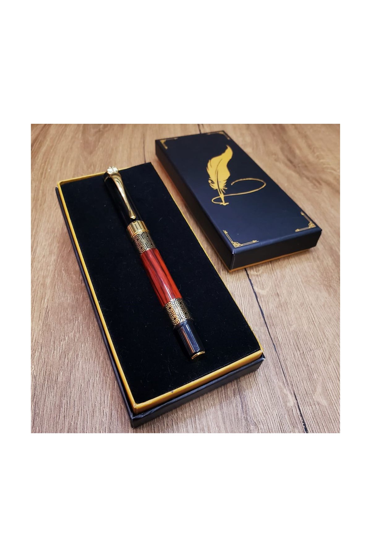 Gold Desenli Metal Roller Kalem