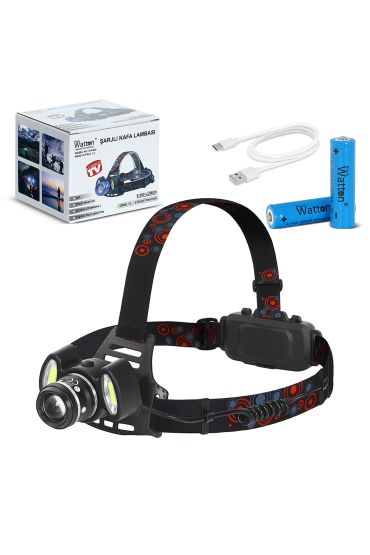 6000 Lümen 3 Başlık Şarjlı Kafa Lambası WT-630