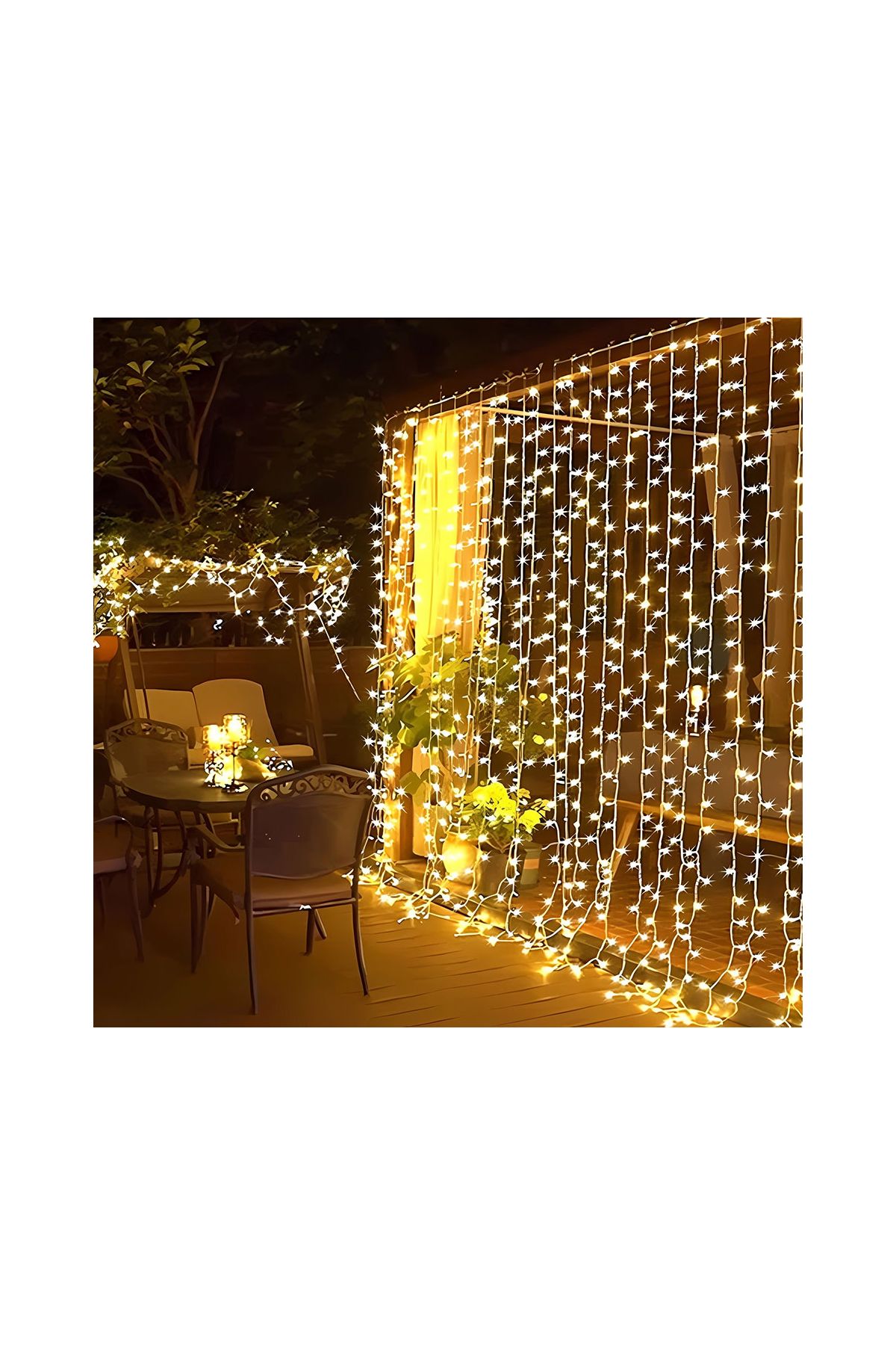 2 x 2 Perde Led Sarı Işık MZ-48