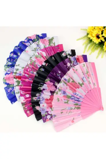 Plastik Kumaş Yelpaze 12 li Karışık 038