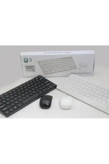 Kingboss Kablosuz Q Türkçe Klavye Mouse Set 2.4Ghz SiYAH