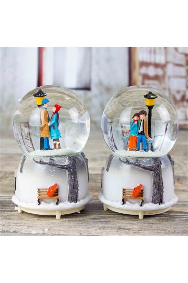 Büyük Boy Sokak Lambalı Kış Masalı Kar Küresi