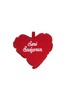 Seni Seviyorum Yazılı Mini Kalp Yastık