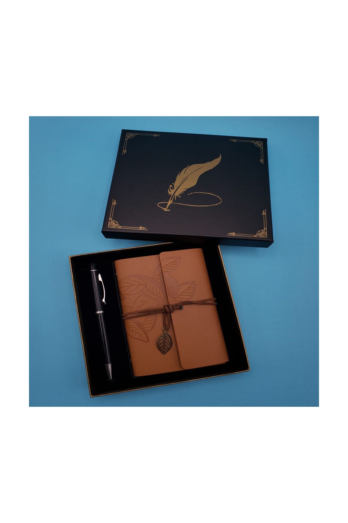 Taba Deri Defter ve Kalem Set