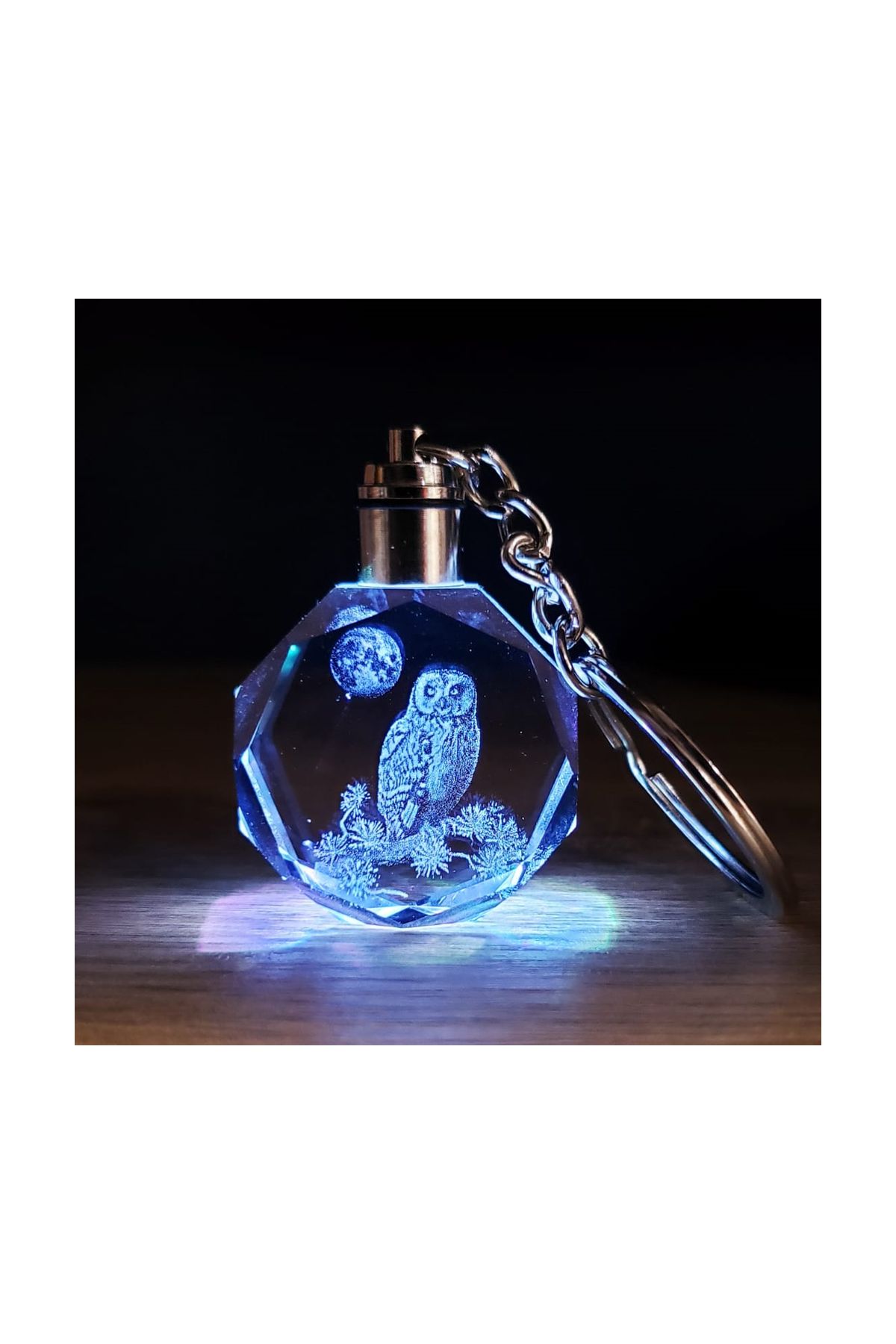 Baykuş Tasarımlı Işıklı Anahtarlık